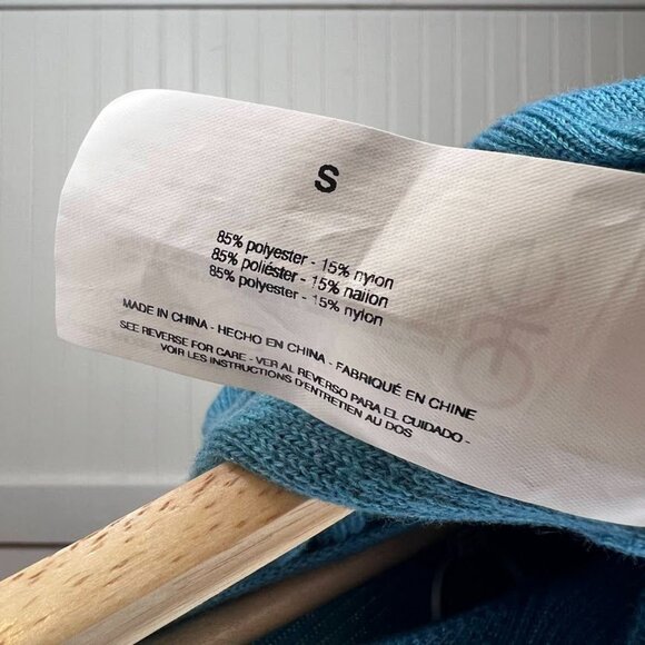 Ella Moss Blue Long Sleeve Ribbed Knit Super Soft Sweater V Neck Women's Small - Picture 6 of 9